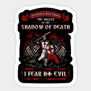 Shadow of Death, I Fear No Evil Christian Knight Sticker